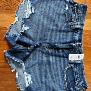 Aerie Distressed Blue Jean Shorts